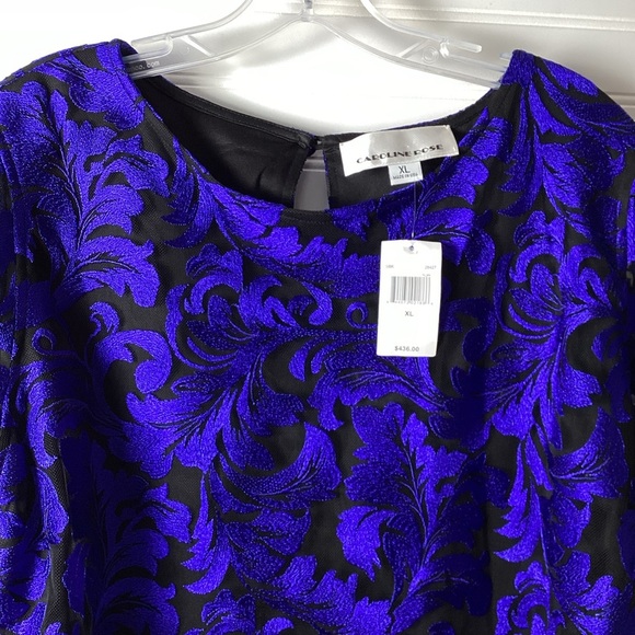 Caroline Rose NWT Bella Soiree Embroidered
Mesh Lace 3/4 Bell Sleeve Shift Dress - Picture 8 of 16